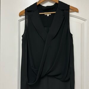 100%silk Faux wrap sleeveless blouse by L’agence